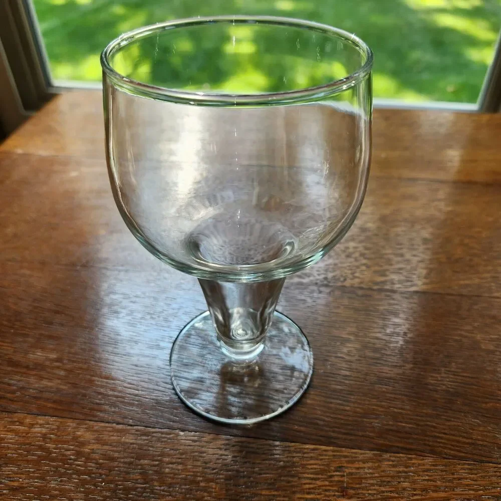 Vintage 16oz Hollow Stem Beer Glasses Mid Century Barware Set Of 2